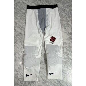 Nike LeBron James PE Pro Hyperstrong 3/4 Tights Custom WHITE AA0766-100 NEW
